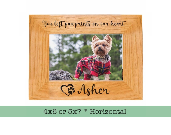 Engraved Pet Memorial Frame, custom, engraved, in memory of dog, cat, bereavement gift