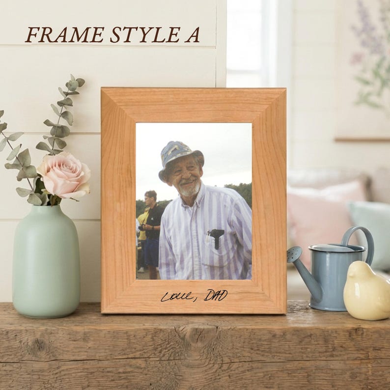 Handwriting gift Photo Frame Engraved Picture Frame Custom Signature Memorial Keepsake Gift Personalized Heirloom quality classic decor