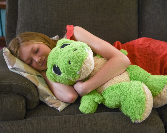 Dinosaur Decor, weighted stuffed Dino pillow, for anxiety, sensory, comfort, weighted plushie, stuffie, dinosaur lover gift, large stuffy