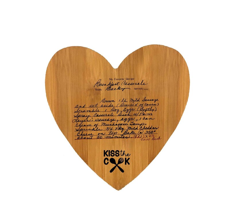 Engraved Cutting Board Personalized Handwriting Recipe Etsy