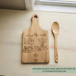 cutting board memorial gift handwritten recipe laser engraved gift for mom idea