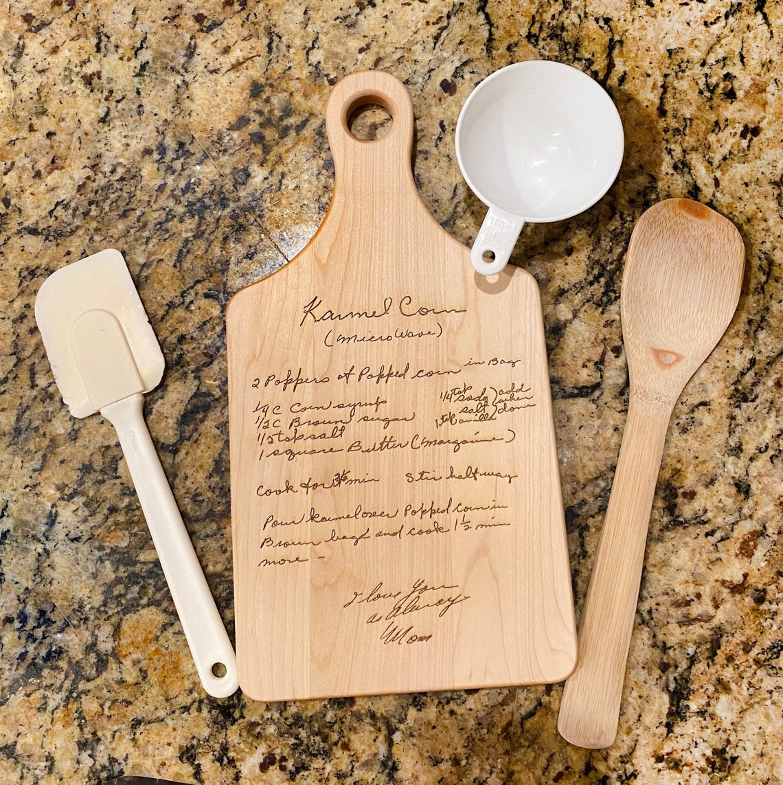 Personalized Recipe Cutting Board Engraved Handwriting Etsy