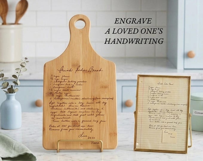 Engraved Cutting Board Personalized Handwritten Recipe Laser Handwriting Custom Gift for Mom Memorial Keepsake In Memory Gift for Grandma