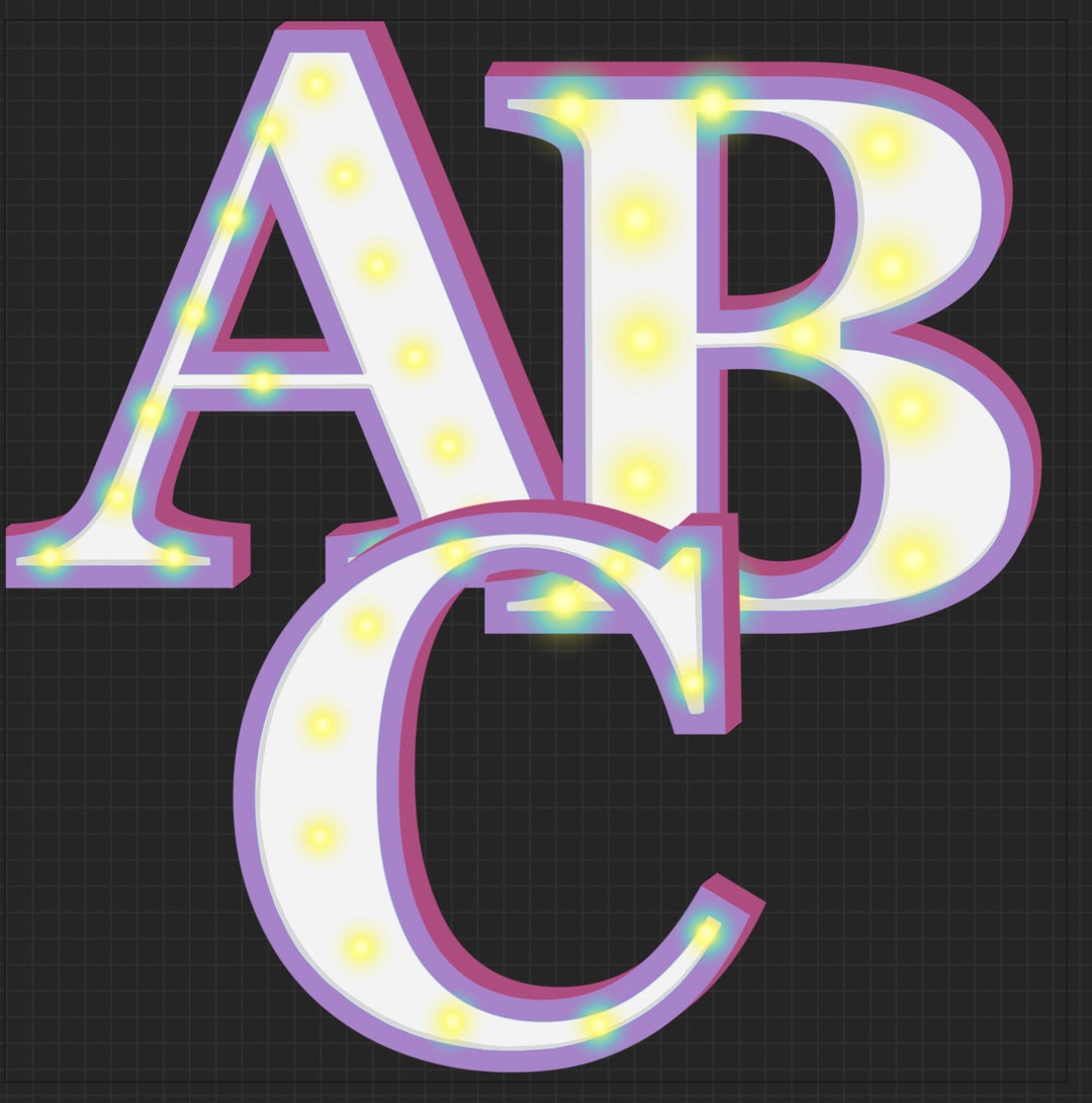 PNG Digital Download. Light up Letters Numbers. for Etsy