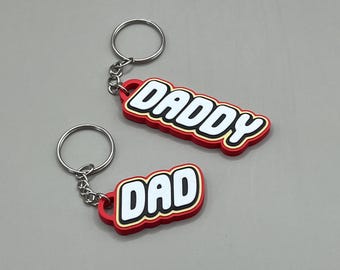 Dad Daddy Keychain | Fathers Day Brick Keyring