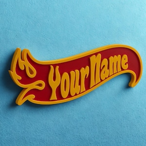 Custom Racing Flame Name Sign – Gift for Boys image 1