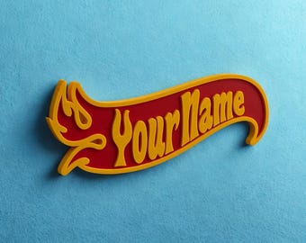 Custom Racing Flame Name Sign – Gift for Boys