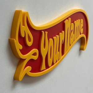 Custom Racing Flame Name Sign – Gift for Boys image 2