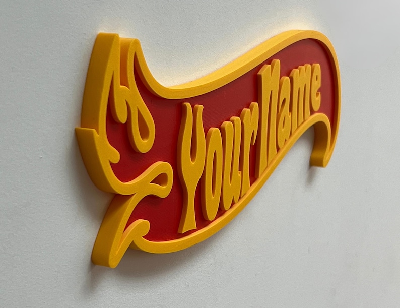 Custom Racing Flame Name Sign – Gift for Boys image 2