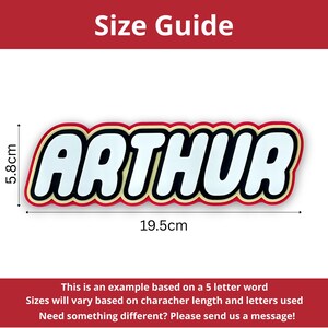 Kids Fun Toy Brick Block Sign | Custom Colour Choice Personal Nameplate Gift image 4