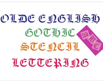 OLDE ENGLISH Gothic LETTERING Stencil Tiles or Sheet Tough Reusable 350 Micron Material Various Sizes Font009