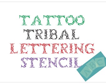 TATTOO LETTERING STENCIL Tiles or Sheet Tough Reusable 350 Micron Material Various Sizes Font001