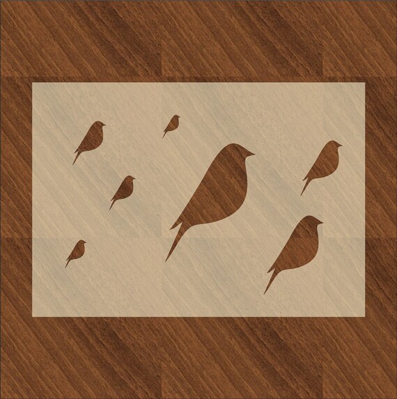 Simple Shape BIRD Stencil Tough Reusable 350 Micron Material #SBS01 A5,A4,A3,A2,A1