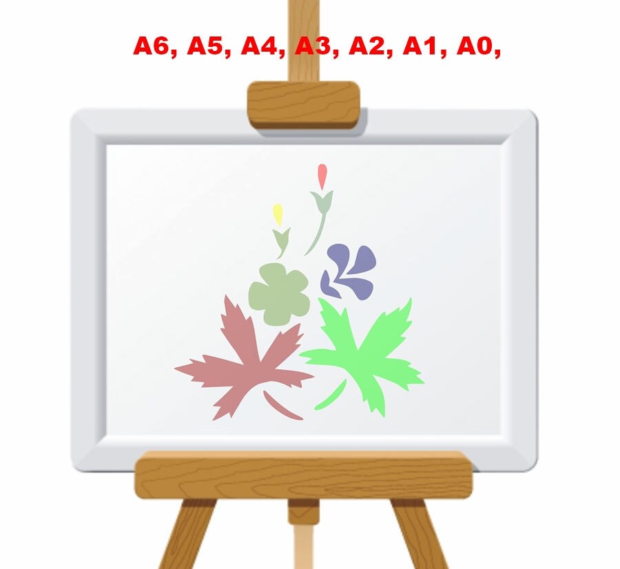 Stylized Leaf Flowers Bud Stencil Stencil A5 A4 A3 A2 A1 A0 Tattoo Styletough Reusable 350 Micron Material Various Sizes Fl019