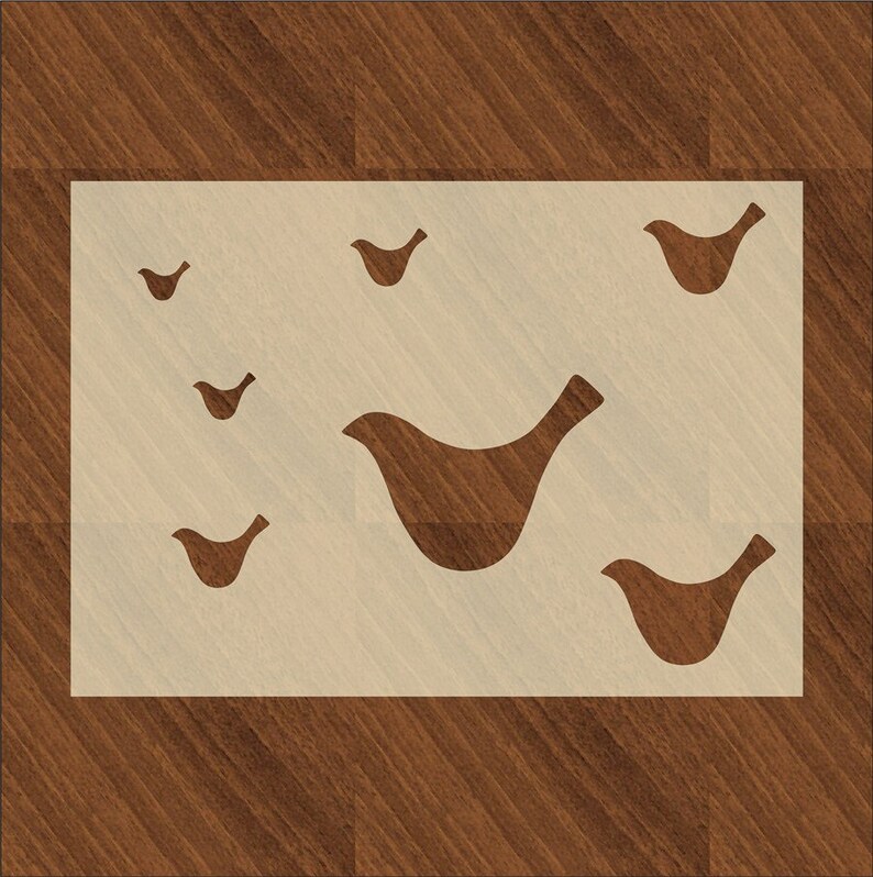 Simple Shape BIRD Stencil Tough Reusable 350 Micron Material #SBS01 A5,A4,A3,A2,A1