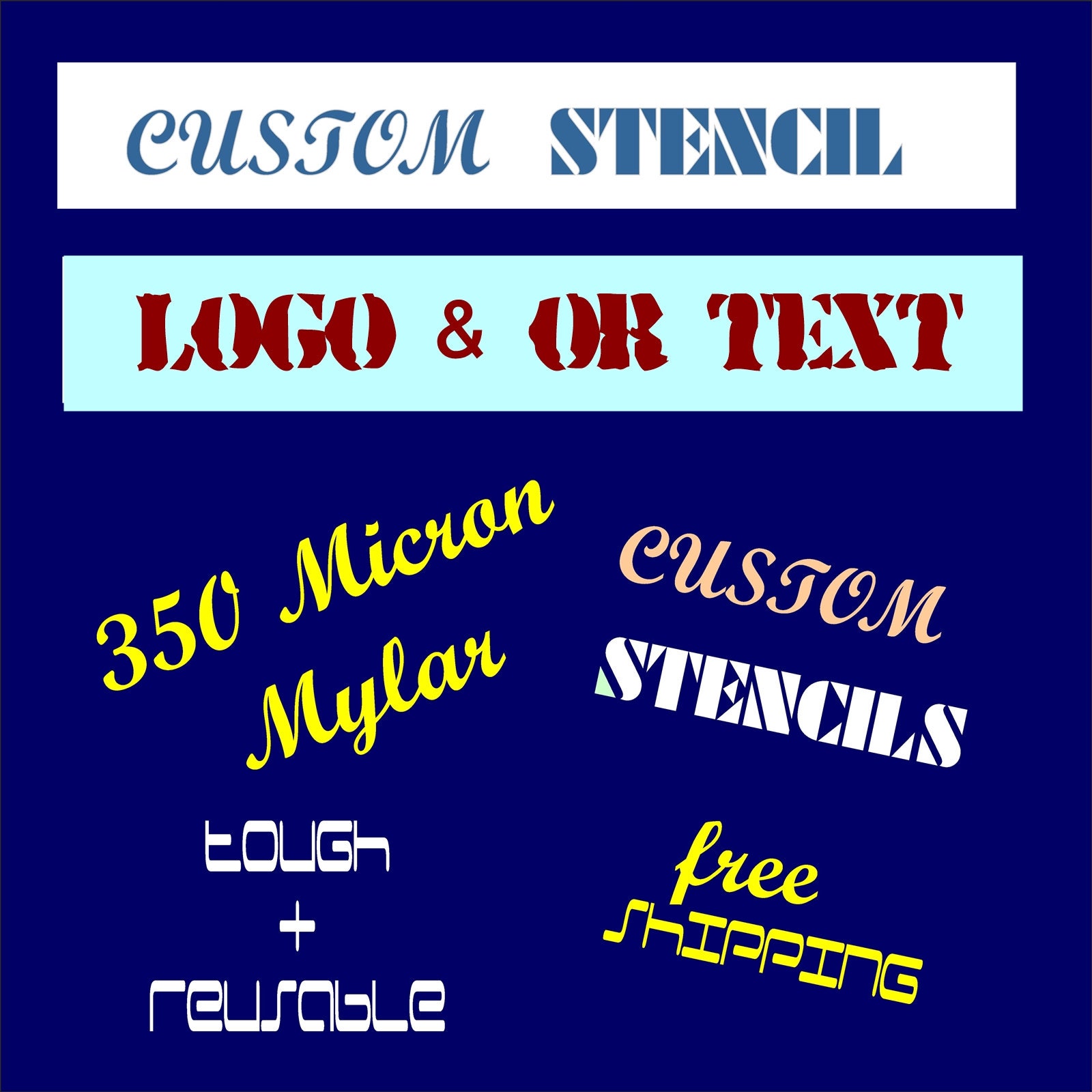 Custom Stencils from LOGO's or Pictures Tough Reusable 350 Etsy