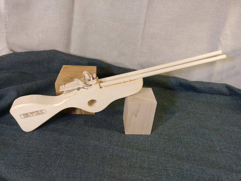 Classic Double Barrel Rubber Band Gun Etsy