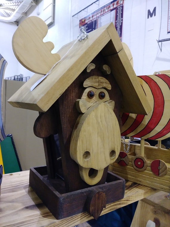 Whimsical Adirondack Animal Moose Bird Feeder Small Etsy