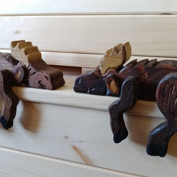 Kissing Moose, small matching Shelf Sitters