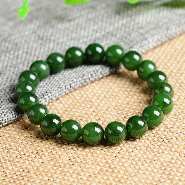 Genuine Untreated Natural Green Nephrite Bracelet Bangle