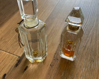 Two Glass Designer Perfume Bottles -Ysatis de Givenchy Paris and Jean-Louis Scherrer Paris Miniature Collectibles