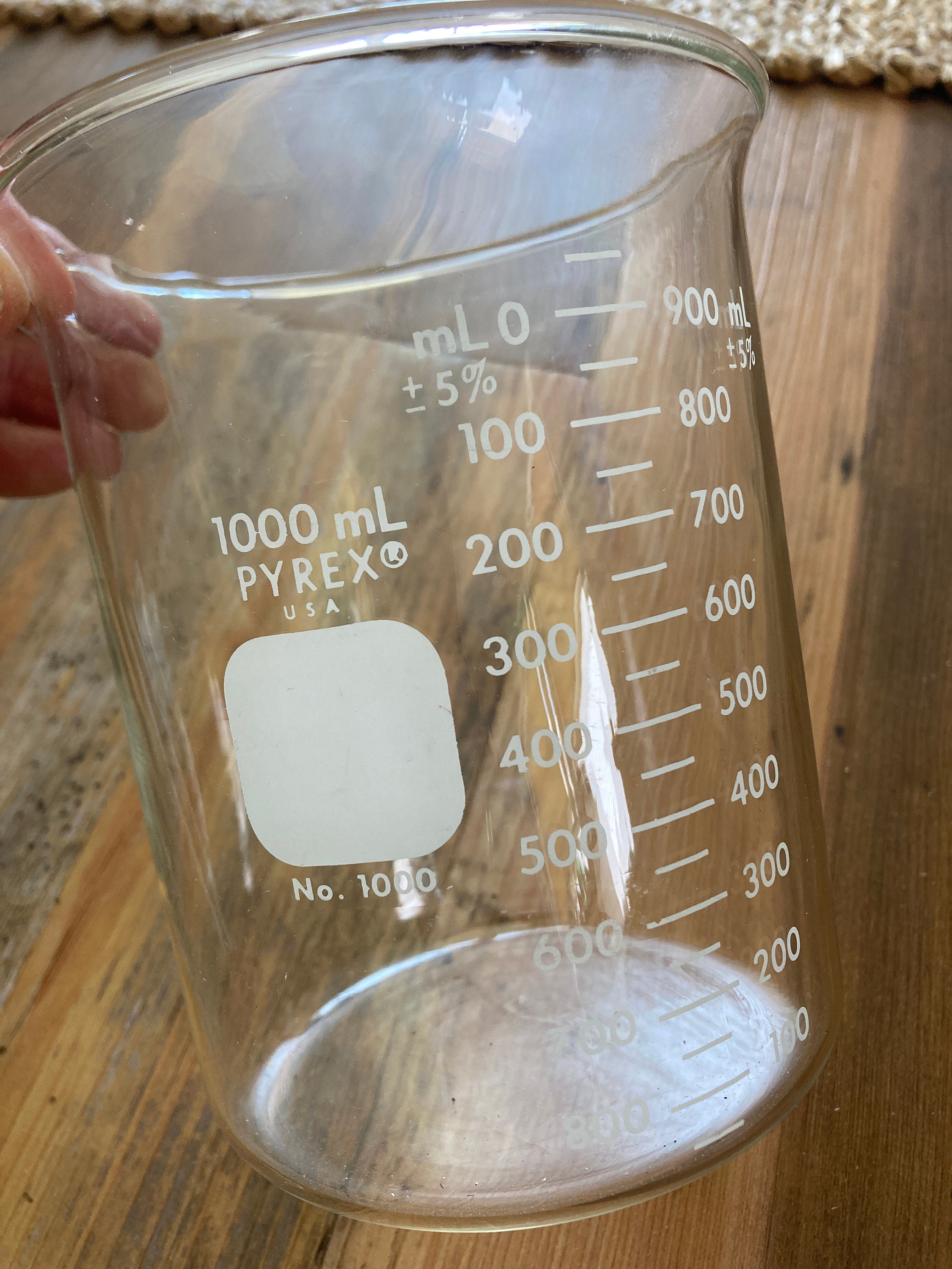Pyrex Griffin Beaker 1000 Ml Clear Glass Low Form Etsy