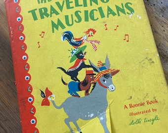 The Traveling Musicians A Bonnie Book Spiral Bound Hardback Dust Jacket 1946
