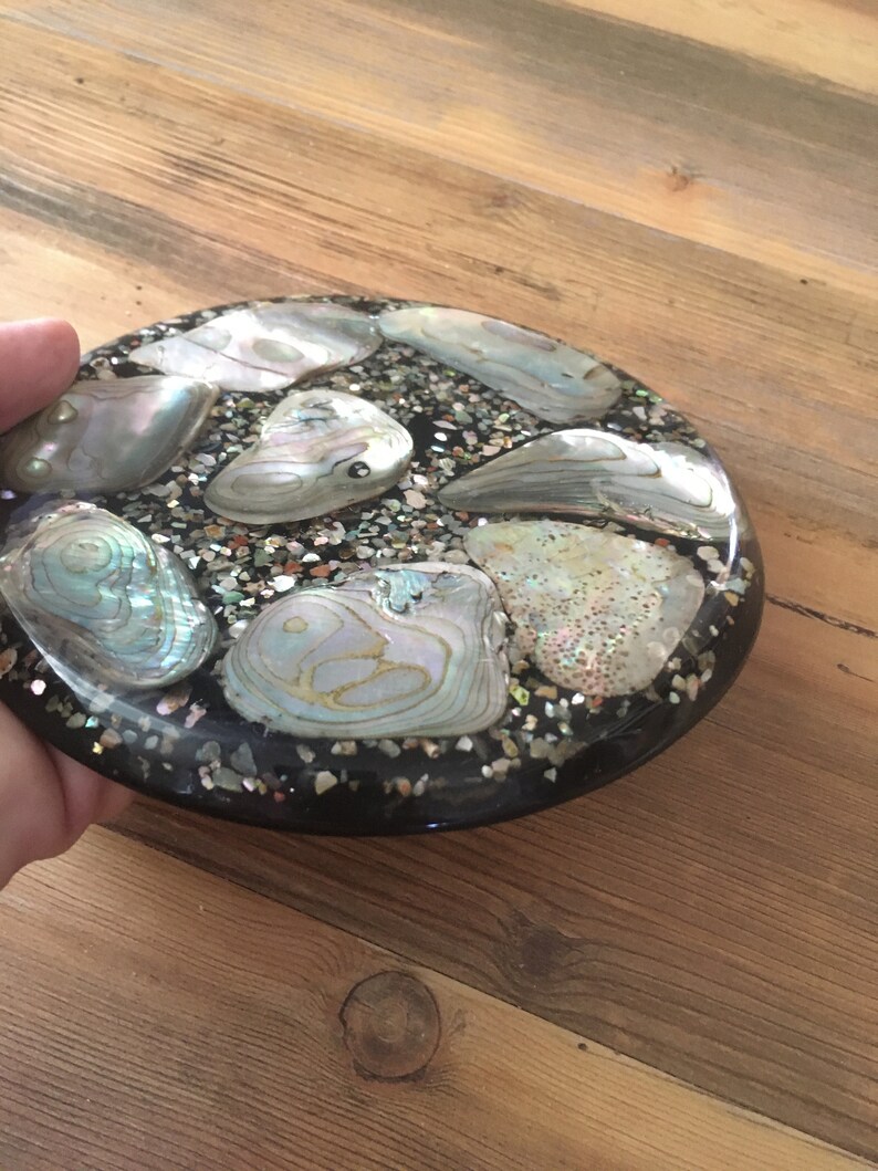 Resin/Acrylic Abalone Shell Trivet Hot Plate/Trivet Etsy