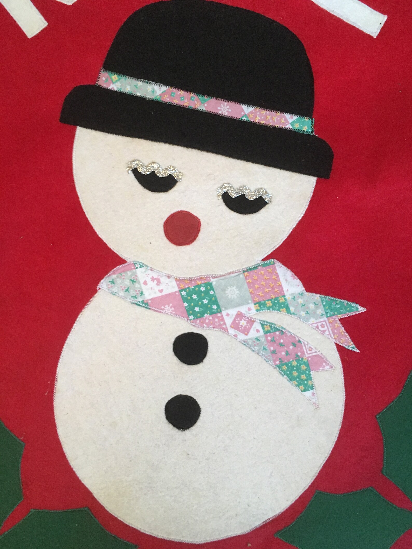 Large Felt Wall Hanging With Snowman NOEL Etsy