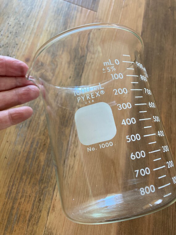 Pyrex Griffin Beaker 1000 Ml Clear Glass Low Form Etsy