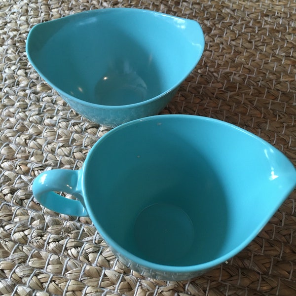 Turquoise Melamine Creamer and Sugar Set