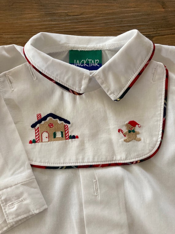 Little Boy's Bright White Shirt with Embroidered … - image 7