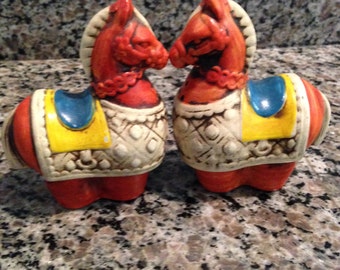 Parade Horses  Plaster Salt and Pepper Set