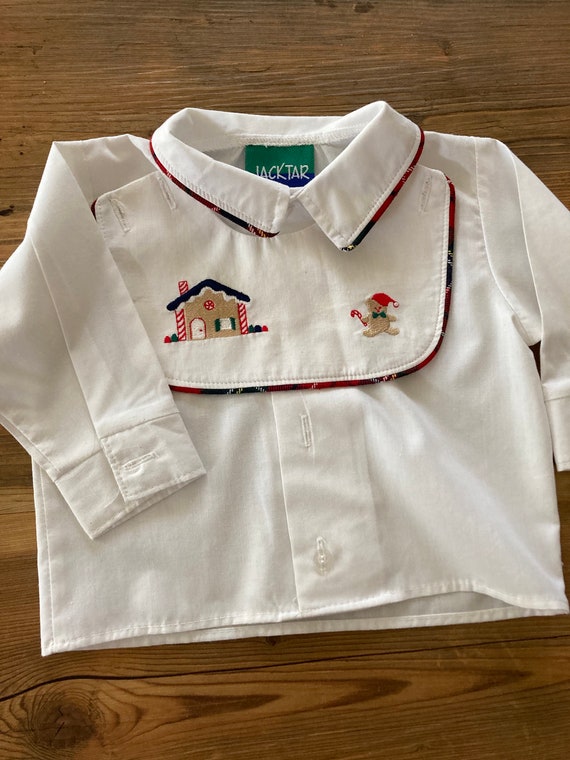 Little Boy's Bright White Shirt with Embroidered … - image 6