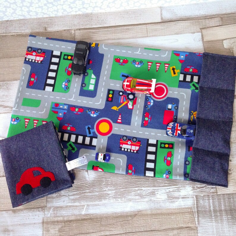 Toy Car Mat W Pockets Children S Road Play Mat Large Etsy