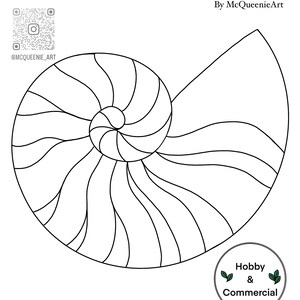 Stained Glass Nautilus Pattern, Digital Download, Ocean Creature Design, Stained Glass Sea ...
