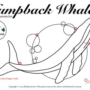Stained Glass Humpback whale pattern, digital download, whale design,  stained glass ocean whale