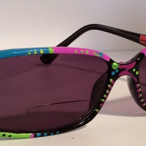 Tropical Pink Lemonaide, Hand Painted Bifocal Sunglasses colorful and created just for you image 4