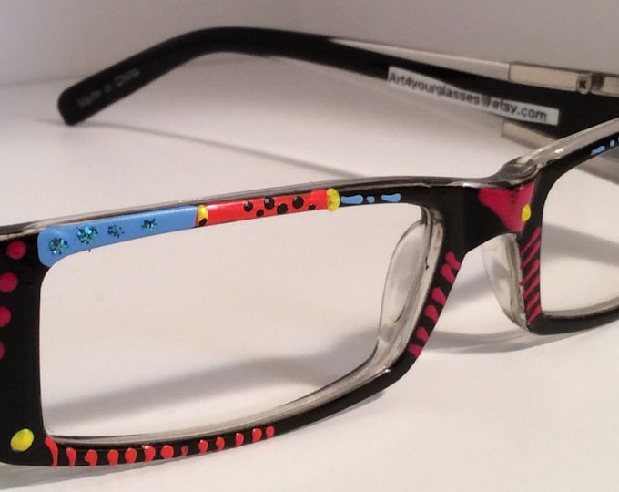 Hand Painted Reading Glasses. "sassy South Western Girl". Detailed ...