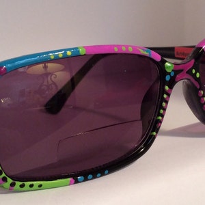 Tropical Pink Lemonaide, Hand Painted Bifocal Sunglasses colorful and created just for you image 2