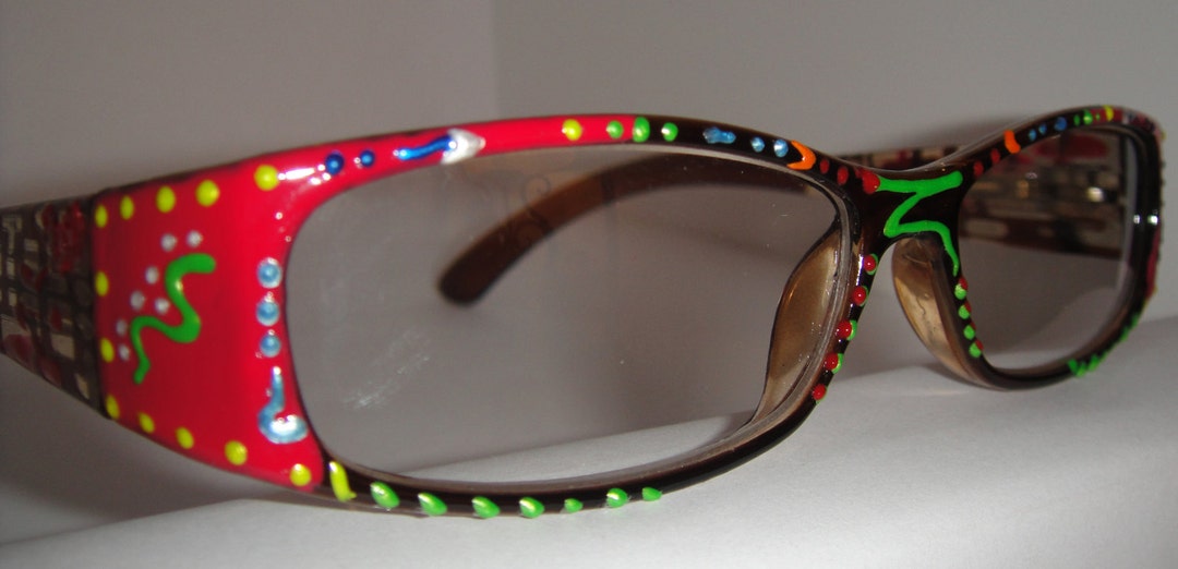 Raving Red, Hand Painted Reading Glasses Trendy, Detailed, Fashionable
