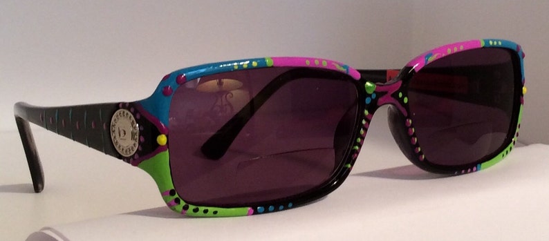 Tropical Pink Lemonaide, Hand Painted Bifocal Sunglasses colorful and created just for you image 1