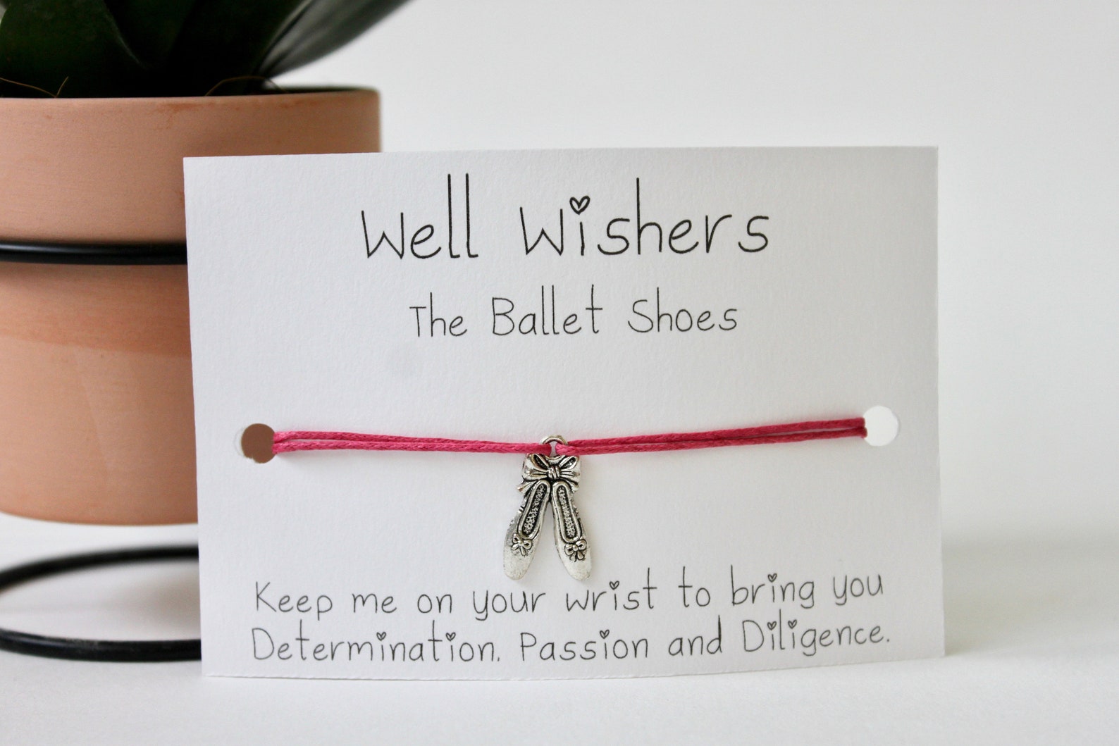 ballet shoes charm bracelet - determination, passion and diligence| well wisher, wish bracelet, bff gift, dance, ballerina, birt