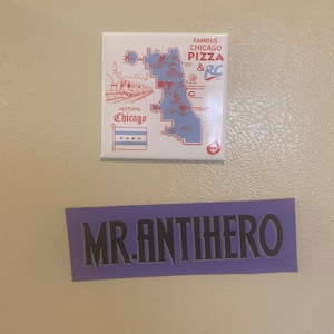 3” square “chicago pizza box” magnet