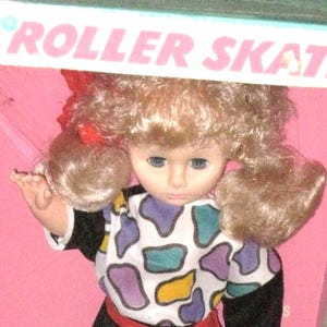 1980 Roller Skater Doll 20" Fully Jointed Movable Eyes Removable Skates & Boots Taiwan NOS In Box RARE
