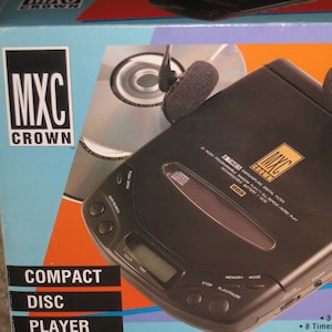1992 MXC Crown Portable AC Compact Disc Player CD-81 W/Original Box Cd Player