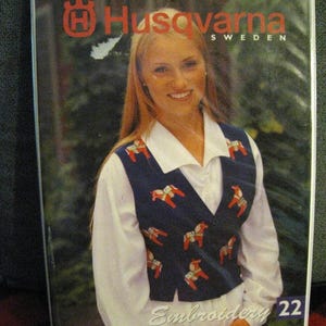 Vintage Husqvarna Viking #1+ HOBBIES Designs 22 & Embroidery Card W/Case/Booklet