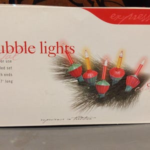 Vintage 1990&#39;s Noma 7 Bubble Lights CLASSIC Of The 1940&#39;s 7&#39; Long Used W/Box All Bulbs Work Bubbles Great!