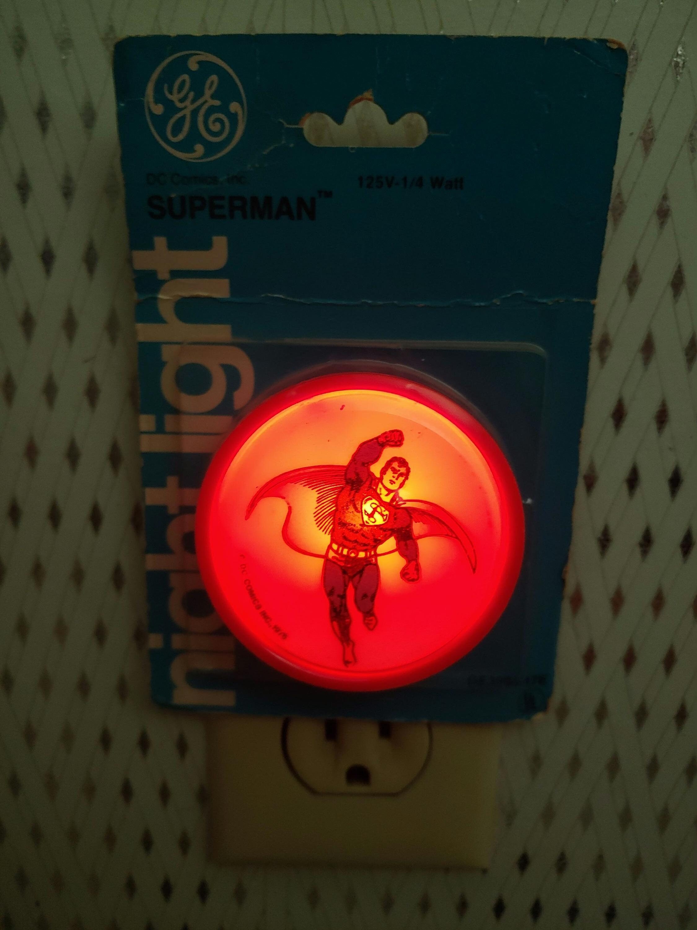 Veilleuse Superman Vintage General Electric 1978 – Lampe Enfant Superman Originale
