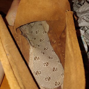 Vintage originele jaren 1970 alle suède mocassins schoenen geassembleerd in Mexico lichtbruin tan boho hippie SZ medium 7 nooit gedragen afbeelding 7